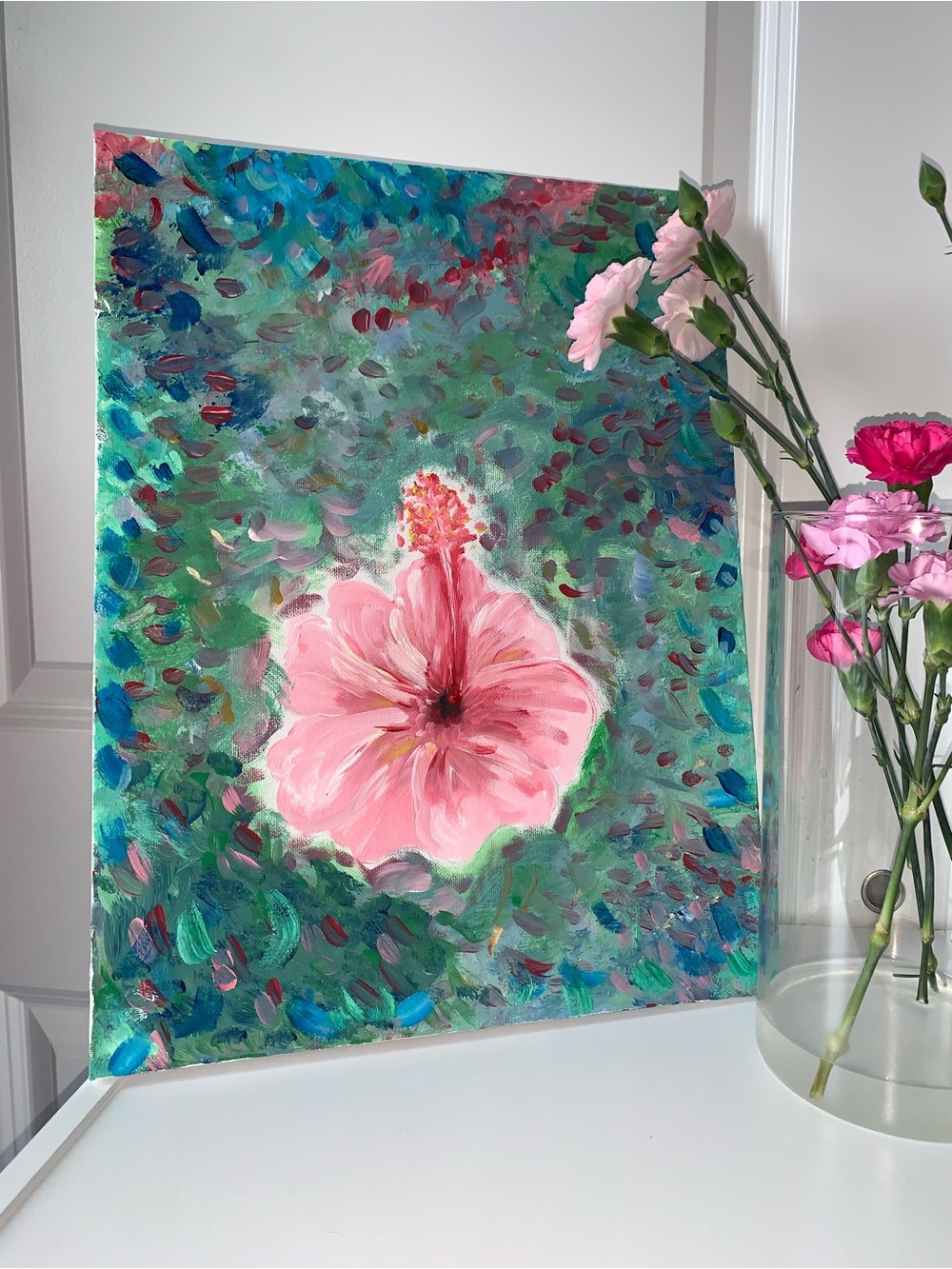 Art painted by me
This piece is called : Playful Hisbiscus 🌺